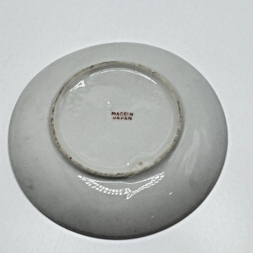Vintage Geisha Lithophane Dragonware Small Teacup & Saucer Moriage Black Japan